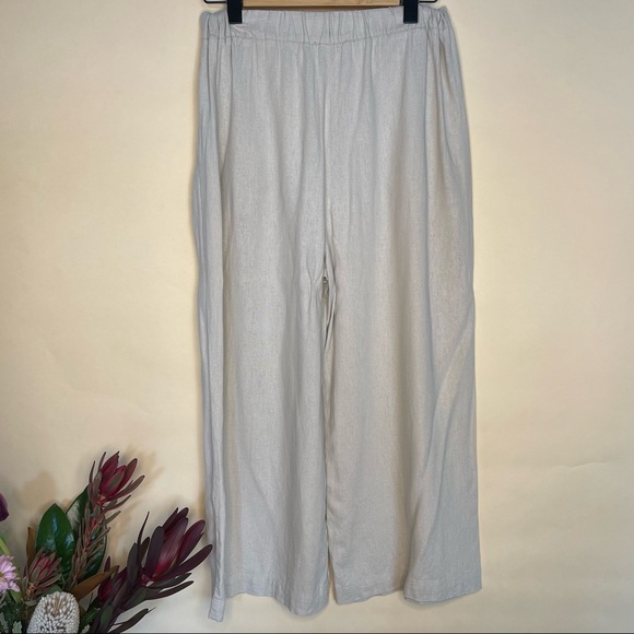 Wide leg linen pants (ankle crop) - Picture 2 of 2